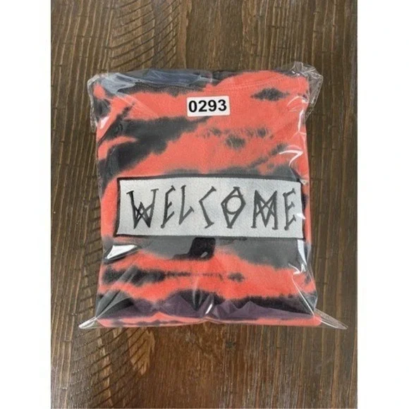 Welcome Skateboards Red Black Tie Dye Hoodie Men S 90s Skater Streetwear Style - Picture 9 of 9